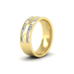 Load image into Gallery viewer, East West 1.54 Ct. Baguette Diamond Halfway Wedding Band 14K Gold
