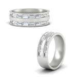 Load image into Gallery viewer, East West 1.54 Ct. Baguette Diamond Halfway Wedding Band 14K Gold
