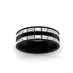 Load image into Gallery viewer, East West 1.54 Ct. Baguette Diamond Halfway Wedding Band 14K Gold
