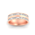 Load image into Gallery viewer, East West 1.54 Ct. Baguette Diamond Halfway Wedding Band 14K Gold
