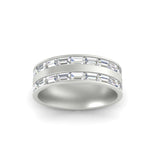 Load image into Gallery viewer, East West 1.54 Ct. Baguette Diamond Halfway Wedding Band 14K Gold
