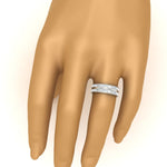 Load image into Gallery viewer, East West 1.54 Ct. Baguette Diamond Halfway Wedding Band 14K Gold
