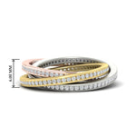 Load image into Gallery viewer, Tri Color Pave 0.90 Ct. Round Diamond Interlocking Eternity Bands 14K Gold
