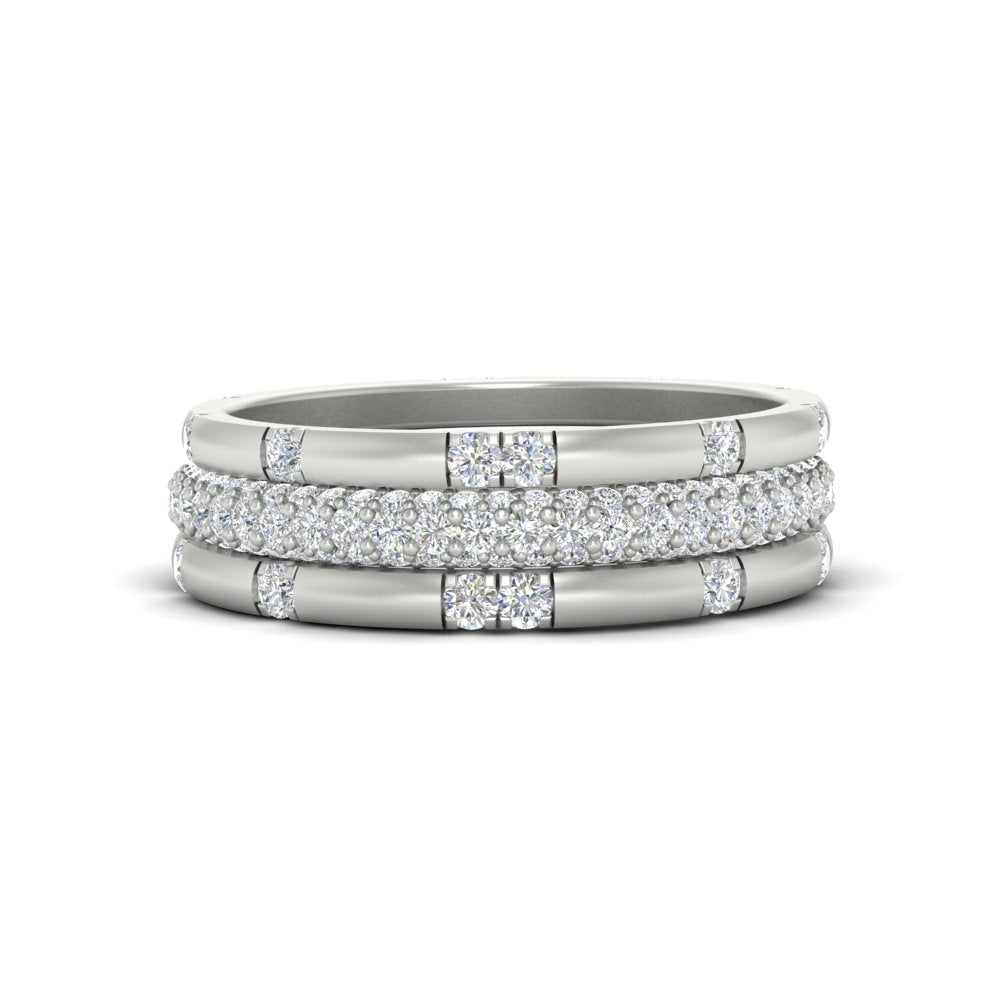 0.69 Ct. Trio of Round Diamond Stackable Band 14K Gold