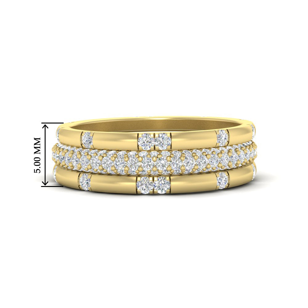 0.69 Ct. Trio of Round Diamond Stackable Band 14K Gold