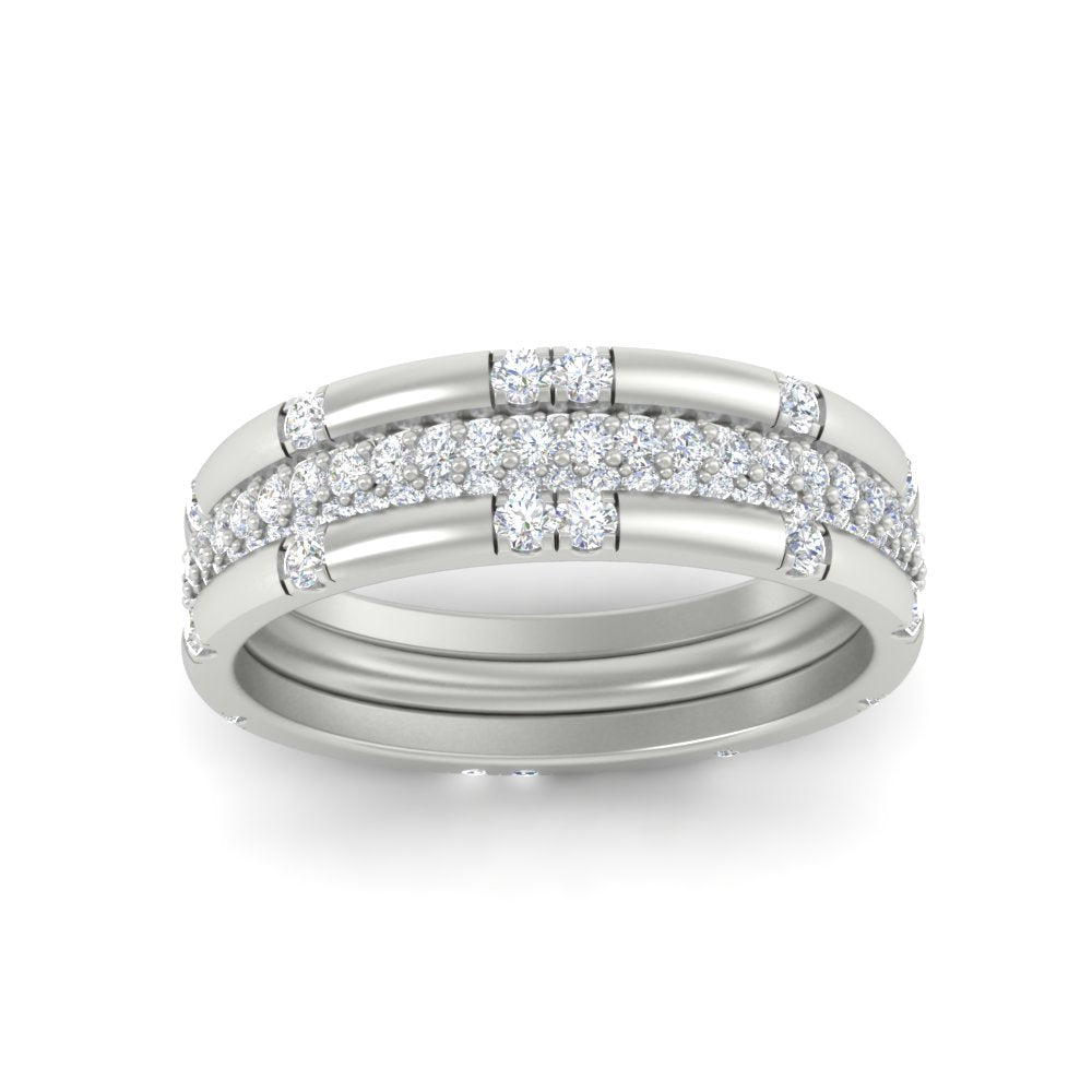 0.69 Ct. Trio of Round Diamond Stackable Band 14K Gold