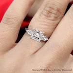 Load image into Gallery viewer, Lab diamond 3 Stone Tapered Engagement Rings 14K Gold
