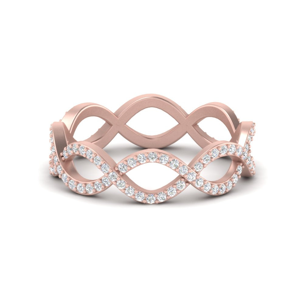 0.5 Ctw Lab Grown Diamond Classic Infinity Womens Eternity Band In 14K Rose Gold | Cuts & Carat