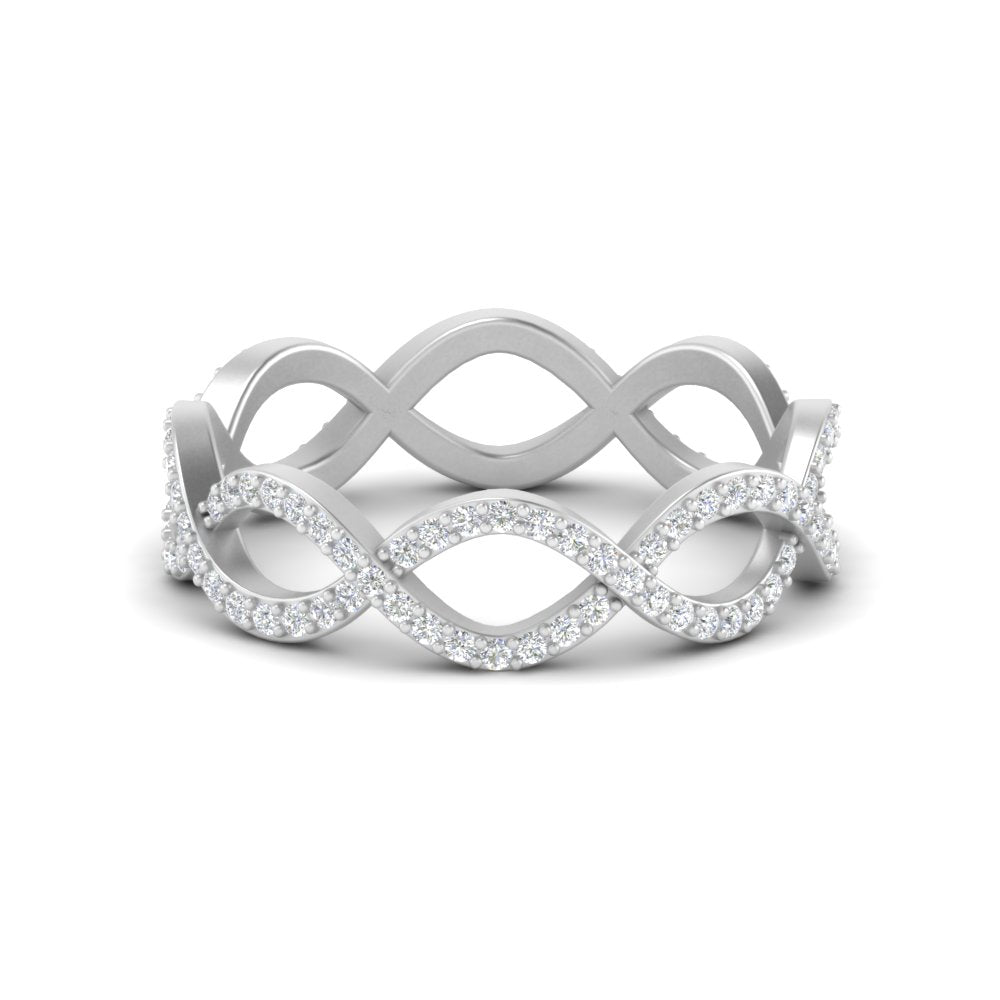 0.5 Ctw Lab Grown Diamond Classic Infinity Womens Eternity Band In 14K White Gold | Cuts & Carat