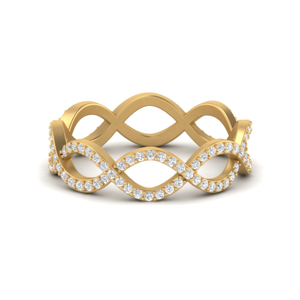 0.5 Ctw Lab Grown Diamond Classic Infinity Womens Eternity Band In 14K Yellow Gold | Cuts & Carat