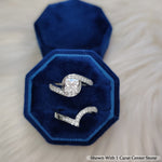 Load image into Gallery viewer, 1.42 Ct. Princess Lab Diamond Pave Swirl Bridal Set 14K Gold
