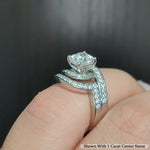 Load image into Gallery viewer, 1.42 Ct. Princess Lab Diamond Pave Swirl Bridal Set 14K Gold
