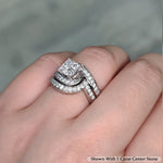 Load image into Gallery viewer, 1.42 Ct. Princess Lab Diamond Pave Swirl Bridal Set 14K Gold
