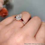 Load image into Gallery viewer, 2.21 Ct. Pear Lab Diamond 3 Stone Engagement Ring 14K Gold
