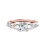 Load image into Gallery viewer, Lab Grown Asscher Cut Diamond Halo Engagement Rings 14K Rose Gold
