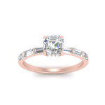 Load image into Gallery viewer, Lab Grown Asscher Cut Diamond Halo Engagement Rings 14K Rose Gold
