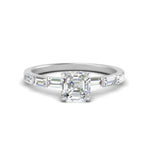 Load image into Gallery viewer, Lab Grown Asscher Cut Diamond Halo Engagement Rings 14K White Gold
