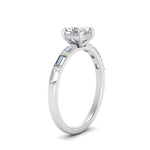 Load image into Gallery viewer, Lab Grown Asscher Cut Diamond Halo Engagement Rings 14K White Gold
