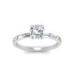 Load image into Gallery viewer, Lab Grown Asscher Cut Diamond Halo Engagement Rings 14K White Gold
