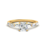 Load image into Gallery viewer, Lab Grown Asscher Cut Diamond Halo Engagement Rings 14K Yellow Gold
