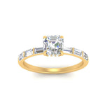 Load image into Gallery viewer, Lab Grown Asscher Cut Diamond Halo Engagement Rings 14K Yellow Gold
