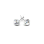 Load image into Gallery viewer, 0.50 To 5 Carat Lab Diamond Asscher Stud Bezel Set Earring For Women 14K Gold
