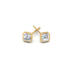 Load image into Gallery viewer, 0.50 To 5 Carat Lab Diamond Asscher Stud Bezel Set Earring For Women 14K Gold
