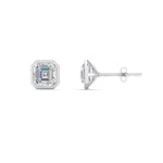 Load image into Gallery viewer, 0.50 To 5 Carat Lab Diamond Asscher Stud Bezel Set Earring For Women 14K Gold
