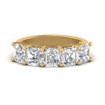 Load image into Gallery viewer, Five Stone Asscher Cut Lab Diamond Ring 14K Gold
