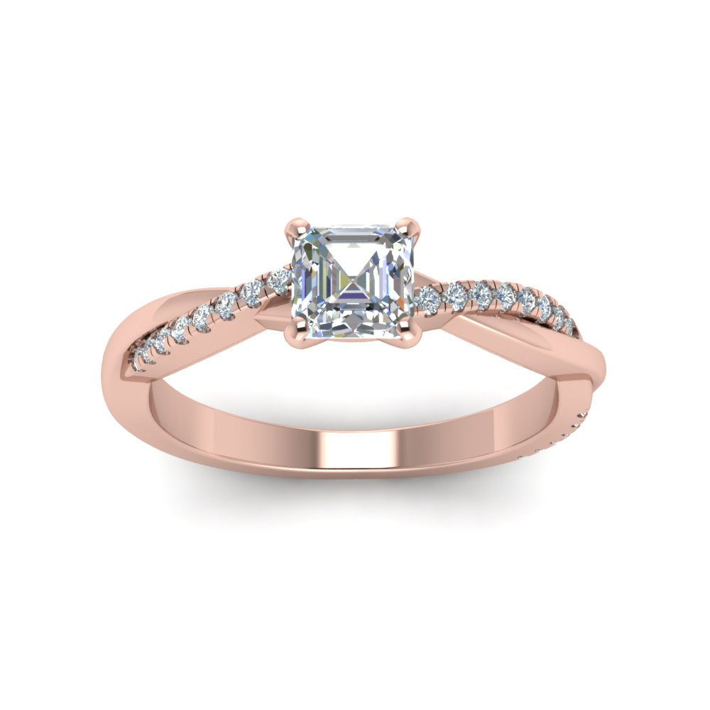 Infinity Style Lab Diamond Engagement Ring 14K Gold