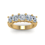 Load image into Gallery viewer, Five Stone Asscher Cut Lab Diamond Ring 14K Gold
