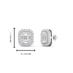 Load image into Gallery viewer, Baguette, Round And Emerald Cut Lab Diamond Studs Women Earring In 14k White Gold | Cuts &amp; Carat
