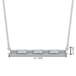 Load image into Gallery viewer, 5/8 Carat Women Lab Grown Baguette And Round Bar Necklace 14K Gold
