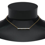 Load image into Gallery viewer, 5/8 Carat Women Lab Grown Baguette And Round Bar Necklace 14K Gold
