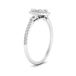 Load image into Gallery viewer, IGI Certified Halo Accented Baguette Lab Grown Diamond Women Engagement Ring In 14K White Gold | Cuts &amp; Carat
