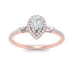 Load image into Gallery viewer, IGI Certified Halo Accented Baguette Lab Grown Diamond Women Engagement Ring In 14K Rose Gold | Cuts &amp; Carat
