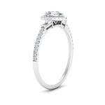 Load image into Gallery viewer, IGI Certified Halo Accented Baguette Lab Grown Diamond Women Engagement Ring In 14K White Gold | Cuts &amp; Carat
