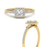 Load image into Gallery viewer, IGI Certified Lab Grown Diamond Baguette Halo Accented Women Engagement Ring In 14K Gold
