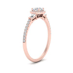 Load image into Gallery viewer, IGI Certified Lab Grown Diamond Baguette Halo Accented Women Engagement Ring In 14K Rose Gold | Cuts &amp; Carat
