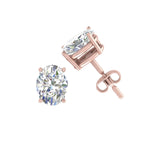 Load image into Gallery viewer, 1/2 To 5 Ctw Oval Basket Prong Lab Diamond Stud Earring 14K Gold
