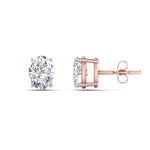 Load image into Gallery viewer, 1/2 To 5 Ctw Oval Basket Prong Lab Diamond Stud Earring 14K Gold
