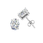 Load image into Gallery viewer, 1/2 To 5 Ctw Oval Basket Prong Lab Diamond Stud Earring 14K Gold
