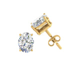 Load image into Gallery viewer, 1/2 To 5 Ctw Oval Basket Prong Lab Diamond Stud Earring 14K Gold
