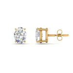 Load image into Gallery viewer, 1/2 To 5 Ctw Oval Basket Prong Lab Diamond Stud Earring 14K Gold
