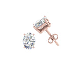 Load image into Gallery viewer, 1/2 To 5 Ctw Oval Basket Prong Lab Diamond Stud Earring 14K Gold
