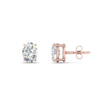 Load image into Gallery viewer, 1/2 To 5 Ctw Oval Basket Prong Lab Diamond Stud Earring 14K Gold
