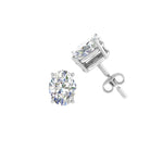 Load image into Gallery viewer, 1/2 To 5 Ctw Oval Basket Prong Lab Diamond Stud Earring 14K Gold
