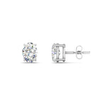 Load image into Gallery viewer, 1/2 To 5 Ctw Oval Basket Prong Lab Diamond Stud Earring 14K Gold
