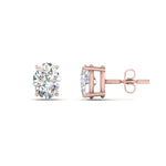 Load image into Gallery viewer, 1/2 To 5 Ctw Oval Basket Prong Lab Diamond Stud Earring 14K Gold
