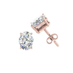 Load image into Gallery viewer, 1/2 To 5 Ctw Oval Basket Prong Lab Diamond Stud Earring 14K Gold
